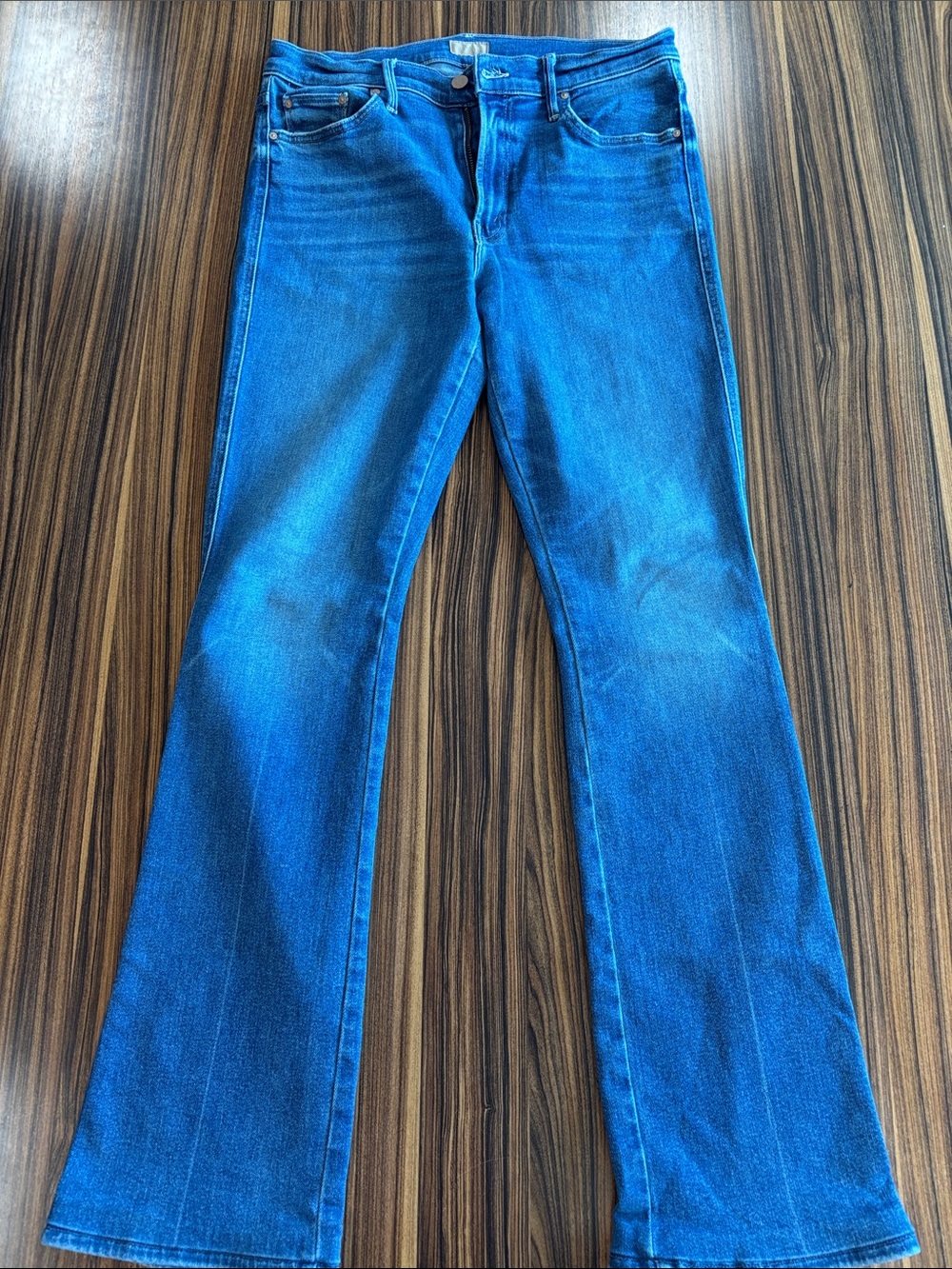 MOTHER Blue High-Rise Flare Jeans
